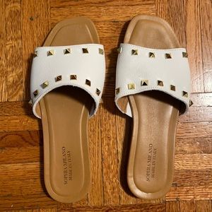 White Studded Sandals